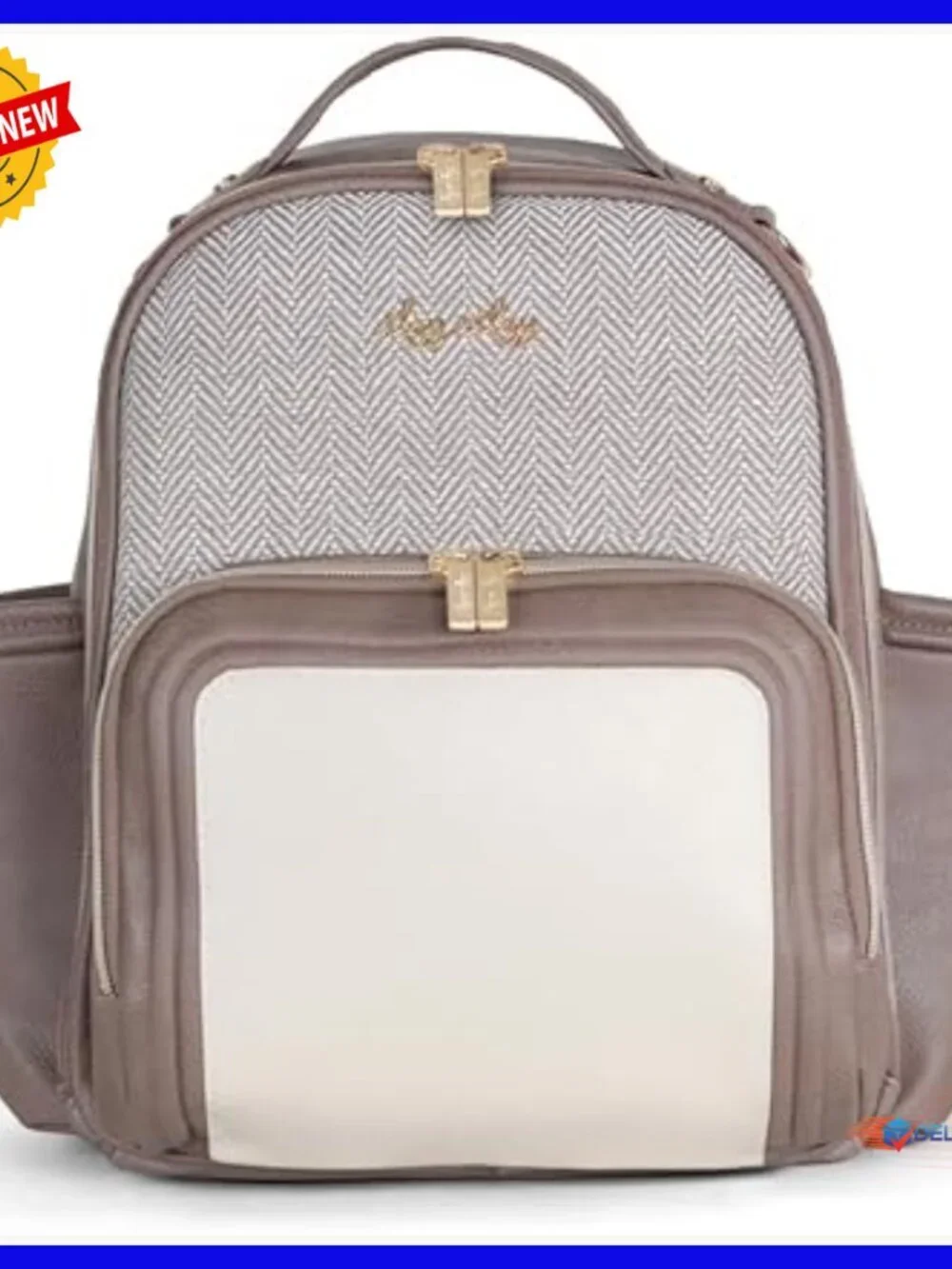 Mini Diaper Bag Backpack Vegan Leather 10 Pockets Changing Pad Travel